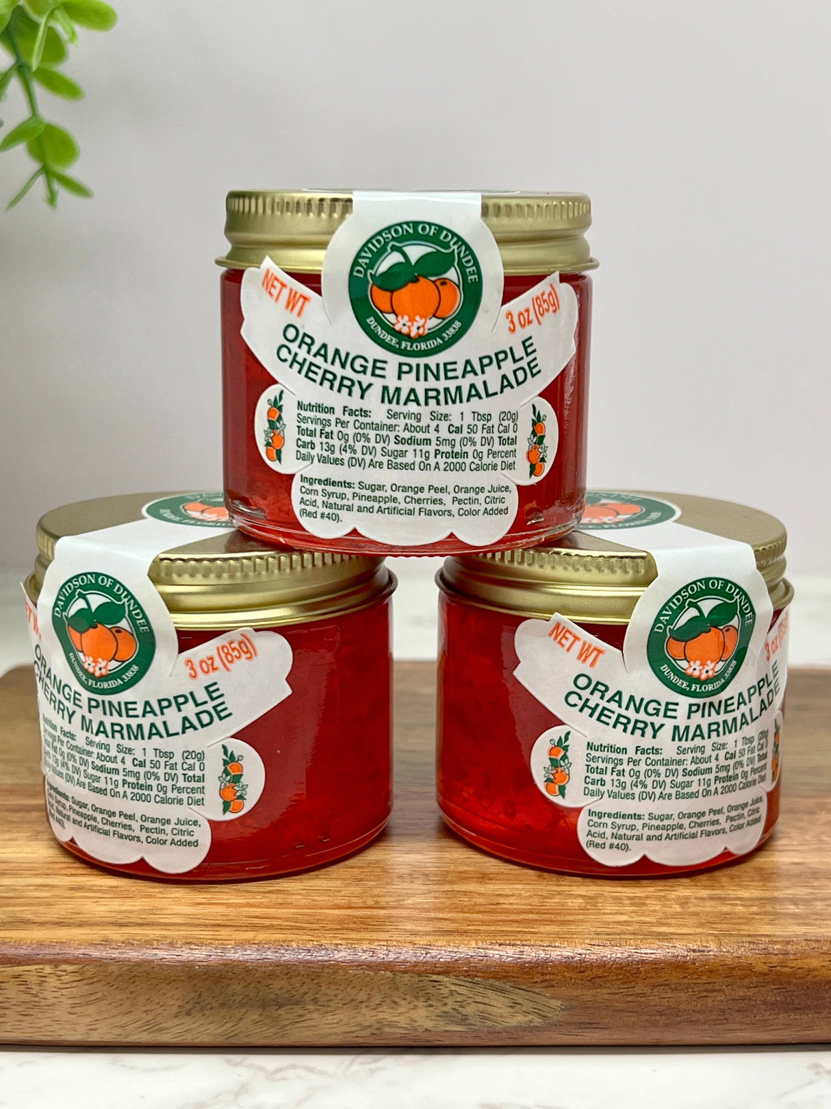 Florida Orange-Pineapple-Cherry Marmalade, 3oz