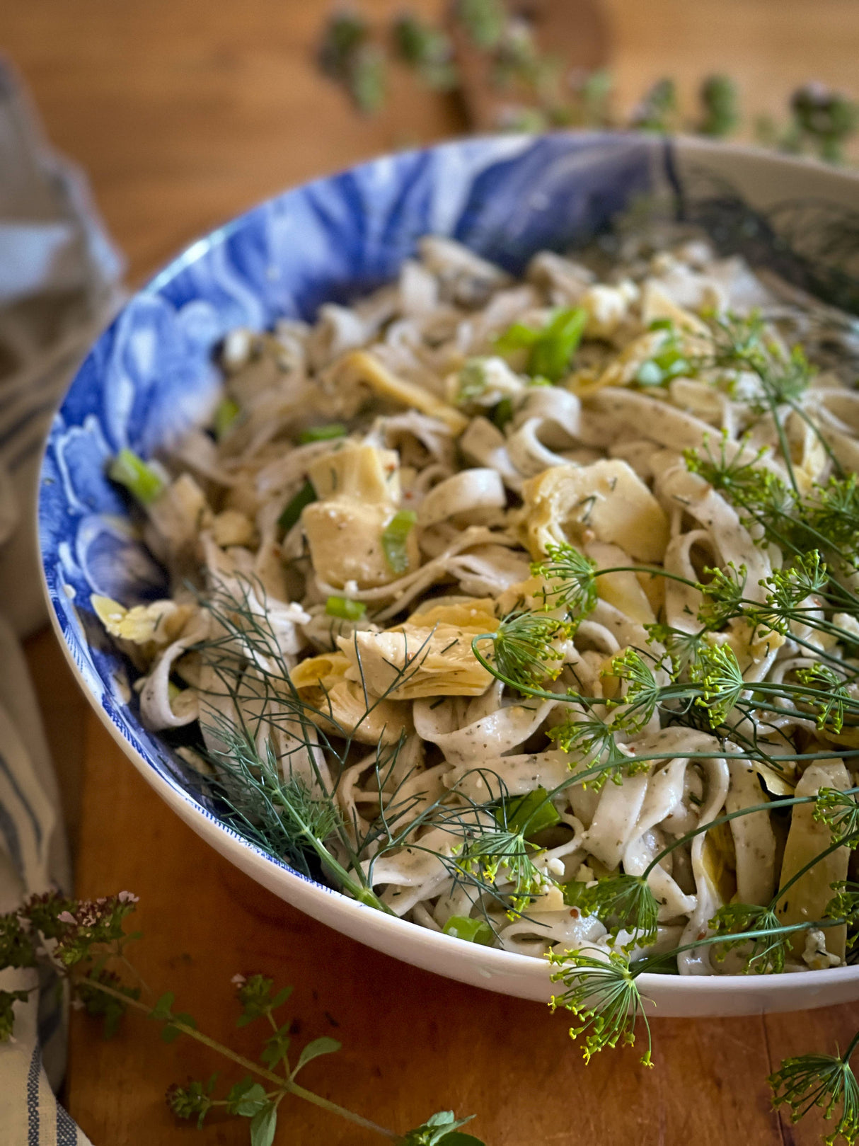 Roasted Garlic and Basil Fettuccine