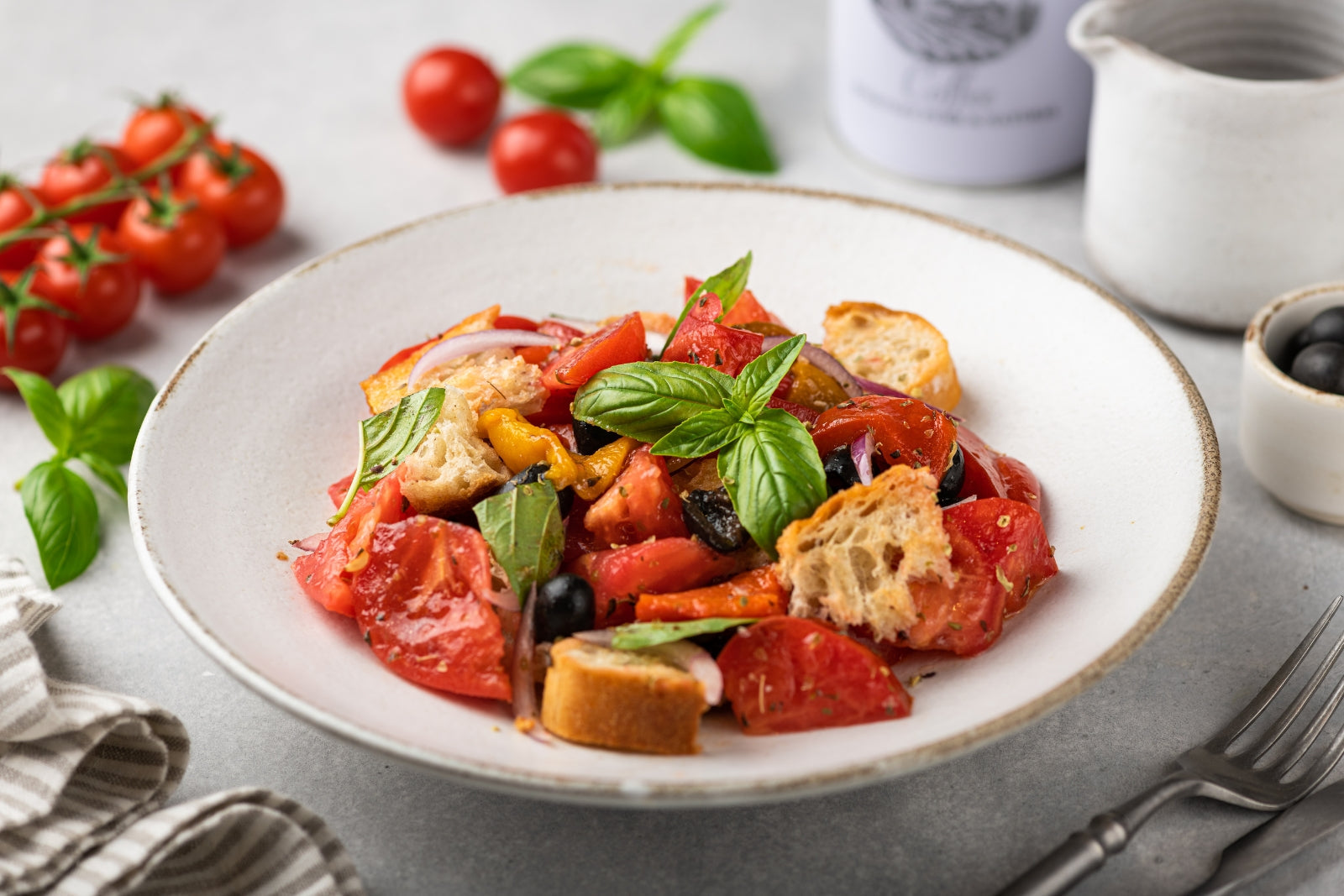 Calabrian Pesto Panzanella Salad