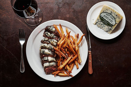 Steak with Melted Asher Blue Cheese