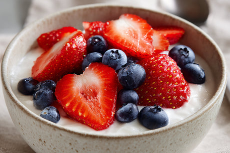 Lychee Yogurt Bowl with Lemon Olive Oil