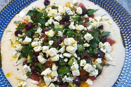 Lemon &amp; Dill White Bean Spread with Marinated Feta and Fresh Veggies