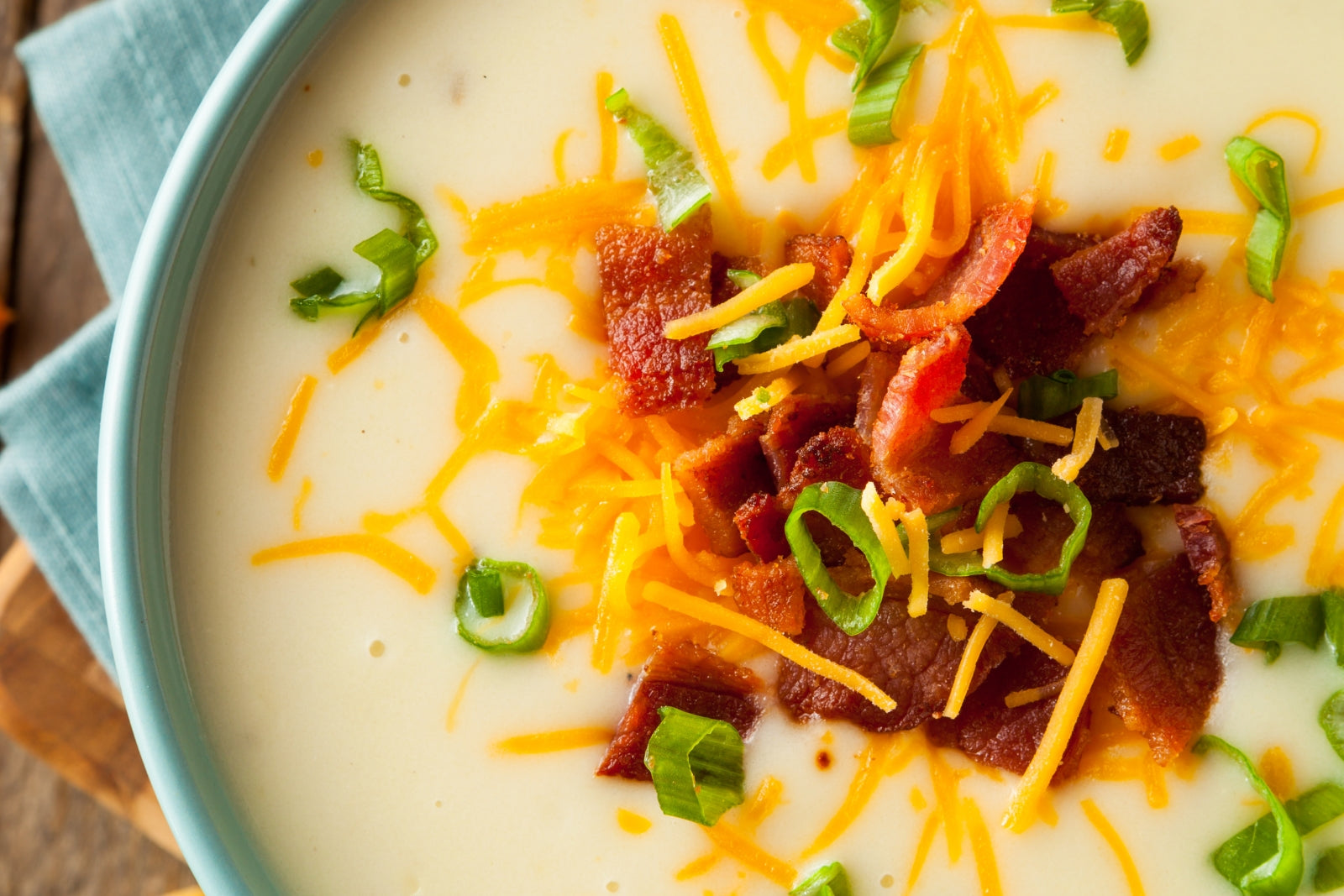 Creamy Potato Chowder with Bacon & Baklouti Drizzle