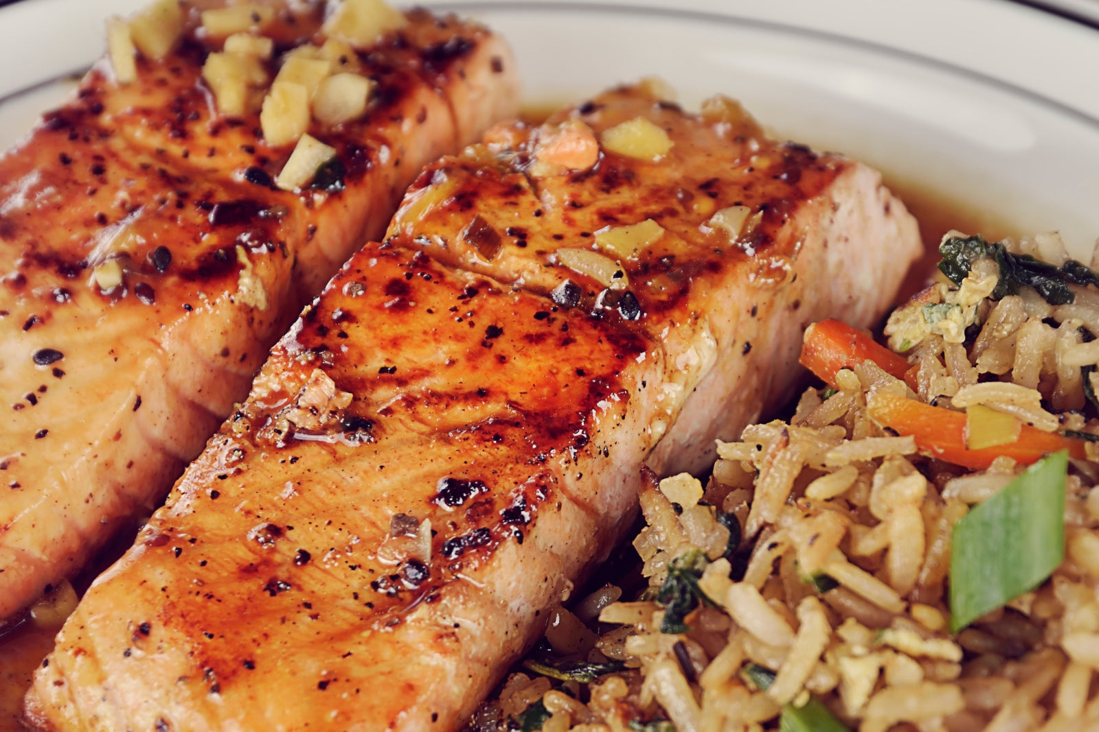 Olive Wood Smoked Grilled Halibut with Wild Mushroom Rice