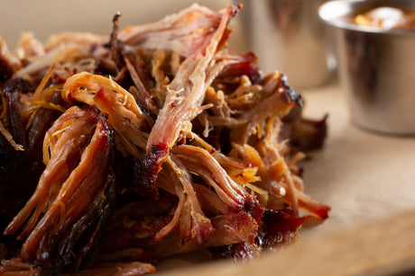 Pulled Pork with Olive Wood Smoked Olive Oil, Key Lime Balsamic & Bourbon Barrel BBQ