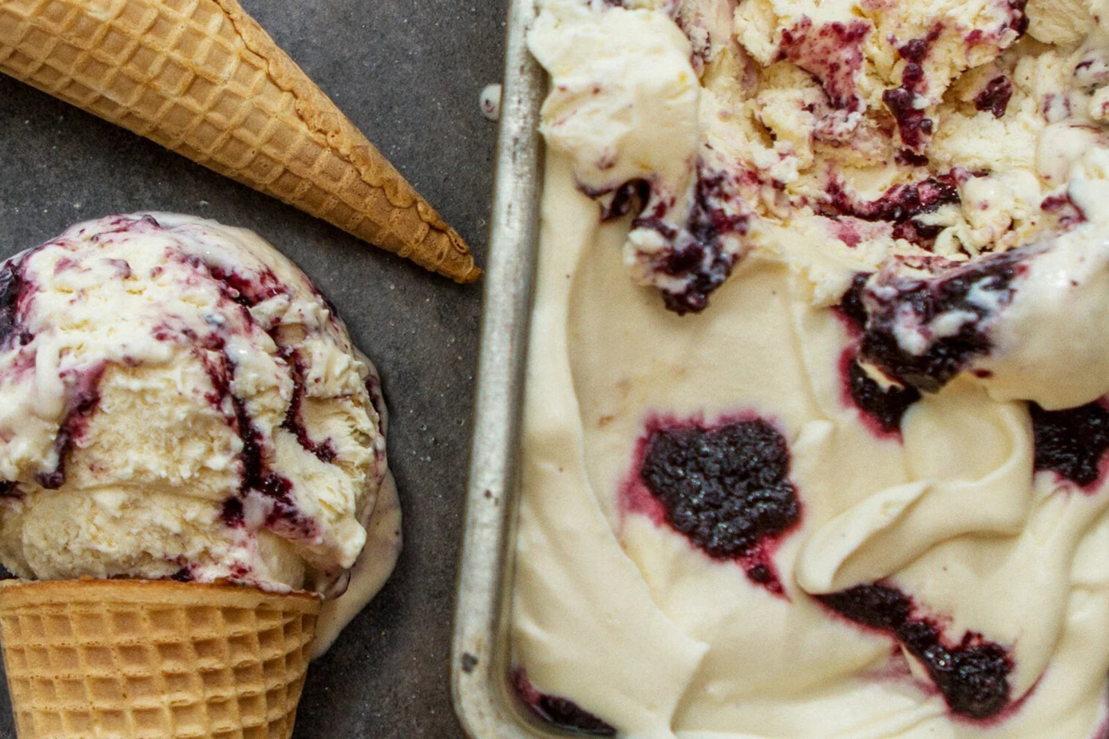 No-Churn Blueberry Lemon Ice Cream