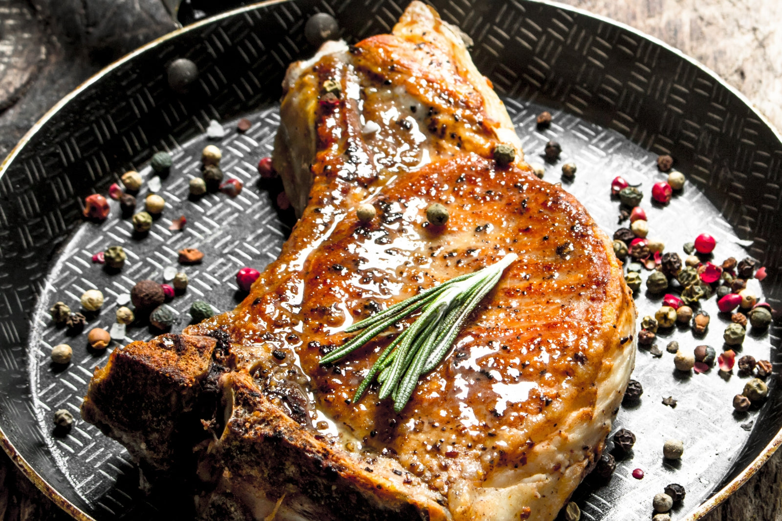 Caramelized Apple Balsamic Pork Chops with Rosemary