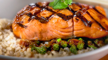 Blackberry Ginger Grilled Salmon with a Walnut Orange Side Salad