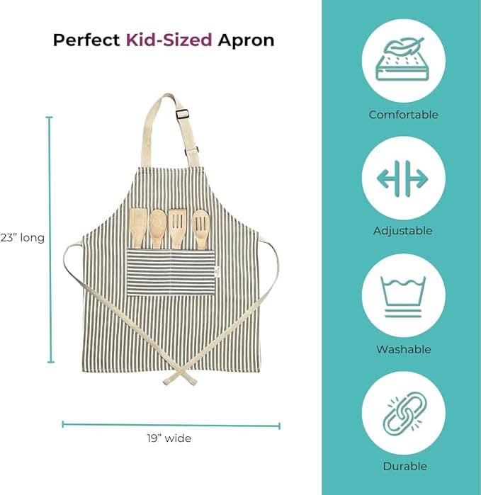 Kids Apron, Hat and Visual Cookbook Gift Set