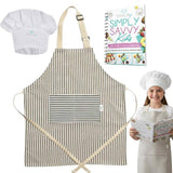 Kids Apron, Hat and Visual Cookbook Gift Set