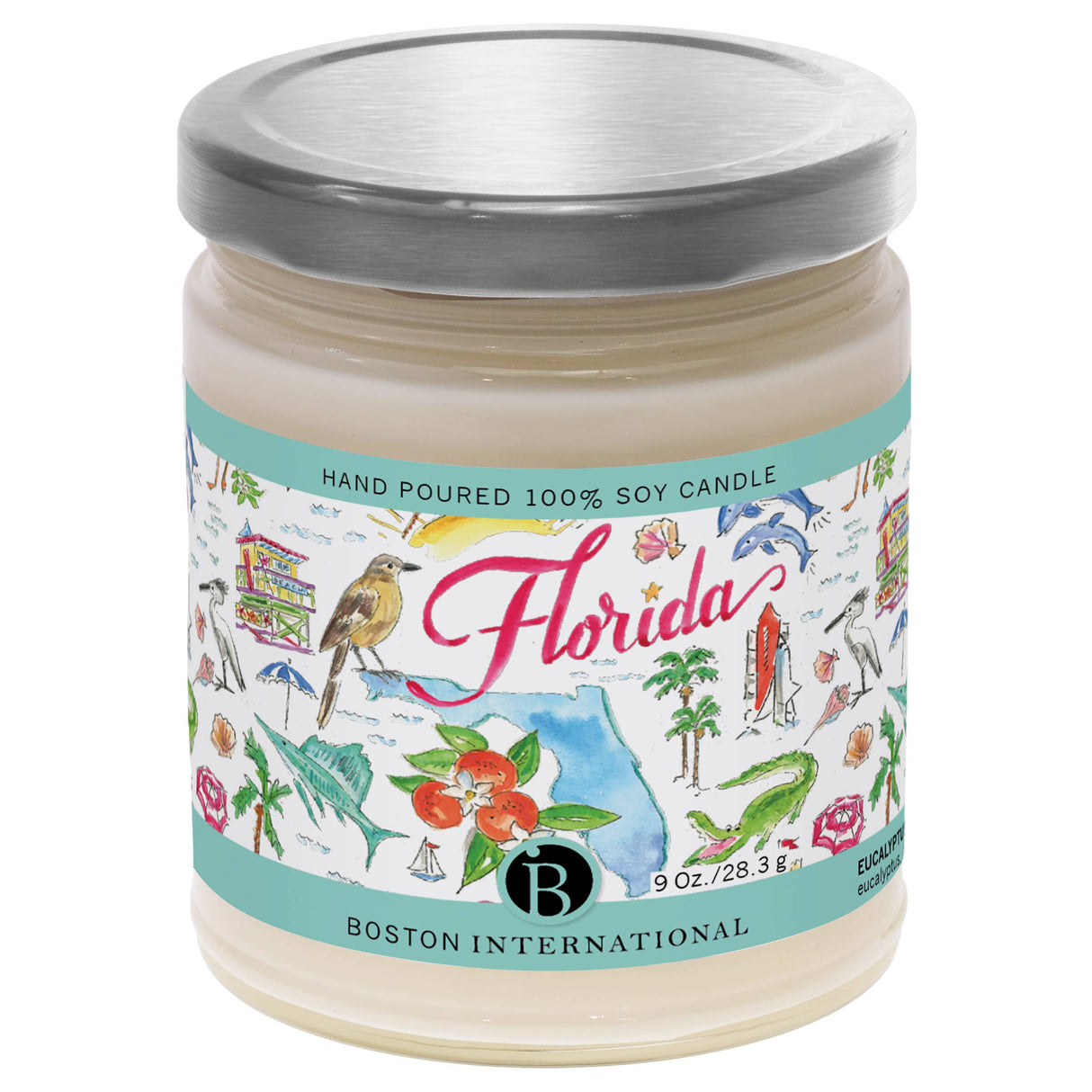 Florida FL State Collection 9 Oz Soy Candle Rosanne Beck